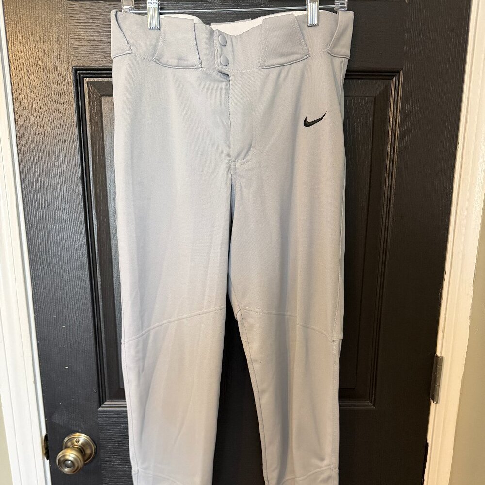 Mens Nike Baseball Pants Light Gray Nike Swoosh Small